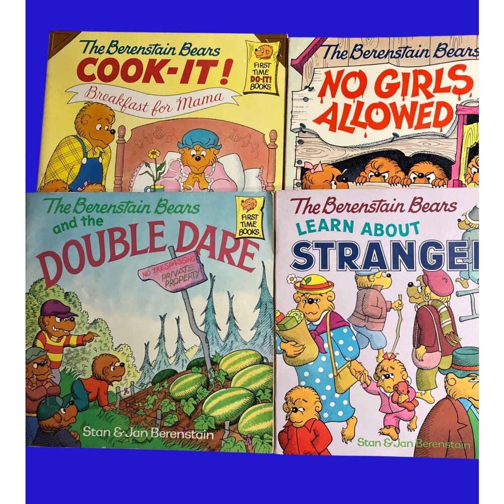 The Berenstain Bears 4-Book Set: No Girls Cook-It! Strangers and The Double Dare